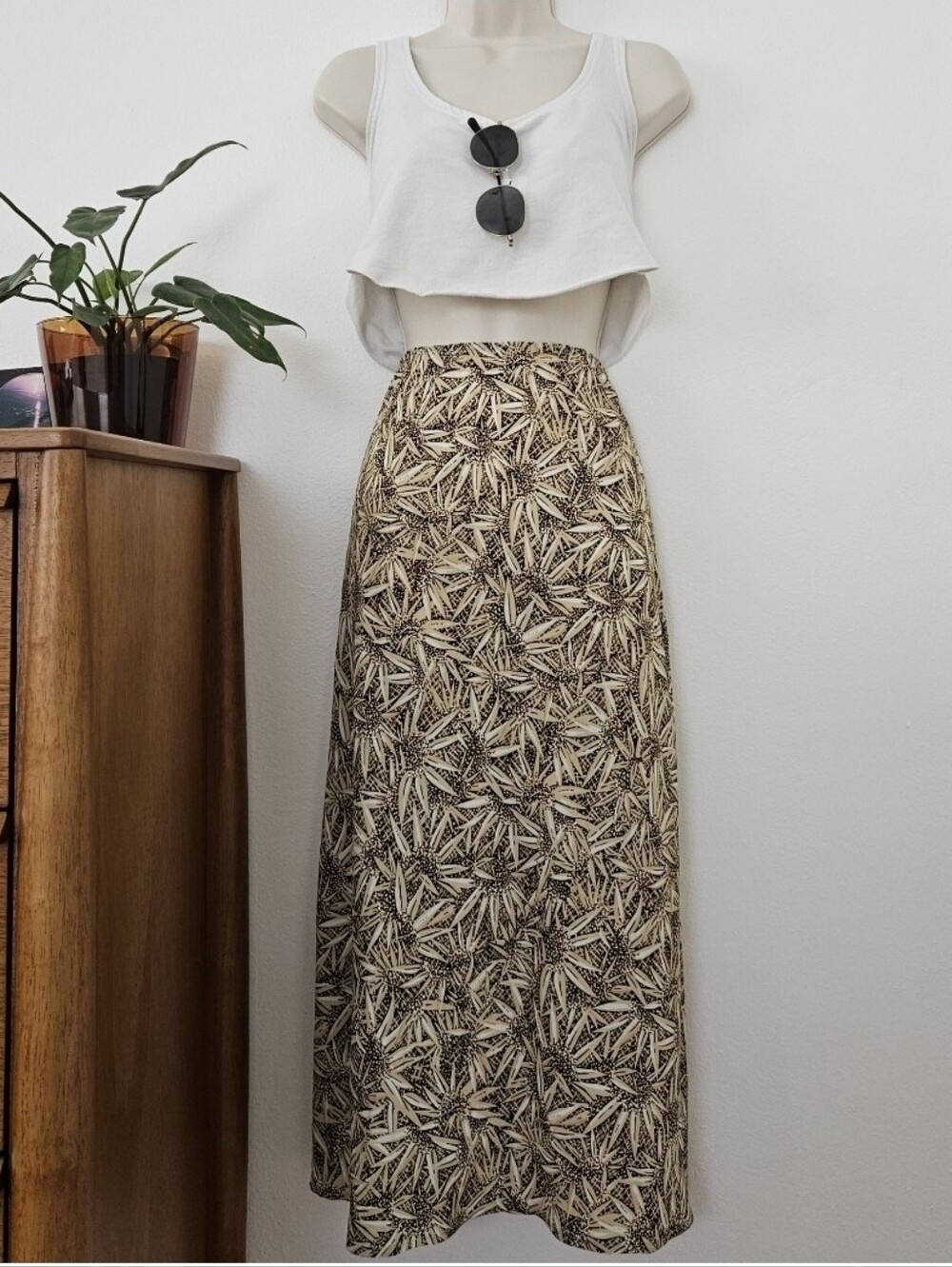vintage sunflower floral grunge 90s y2k boho cottage indie urban midi skirt